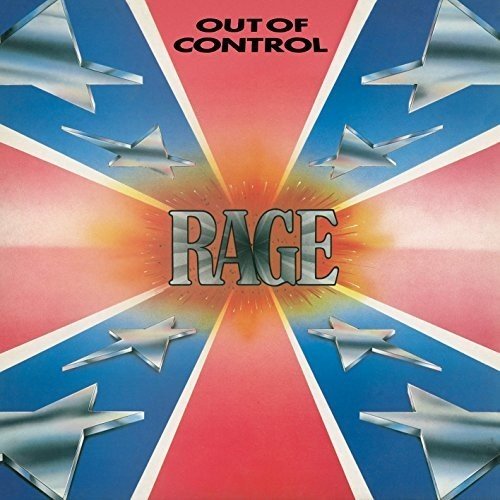 Album cover for "Rage - Out Of Control" with silver arrows and text.