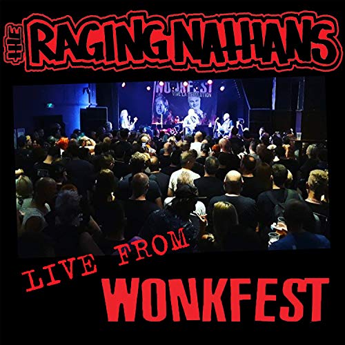 Vinyl album cover for Raging Nathans’ “Live From Wonkfest” with a concert crowd.