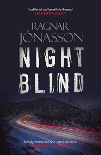 Book cover for Nightblind by Ragnar Jónasson featuring a dark road at night.