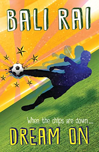 Book cover: Silhouette of soccer player kicking ball against a bright, starburst background.