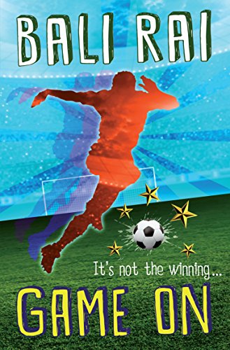 Book cover showing a soccer player silhouette, a ball, and the title Game On.