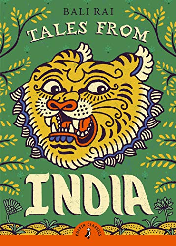 Book cover: "Tales From India" featuring a tiger's face and floral design.
