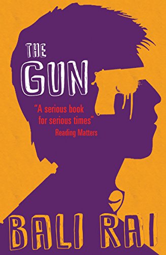 Book cover: purple silhouette with a yellow handgun shape over the eye.