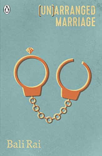 Book cover showing handcuffs shaped like a diamond ring on a blue background.