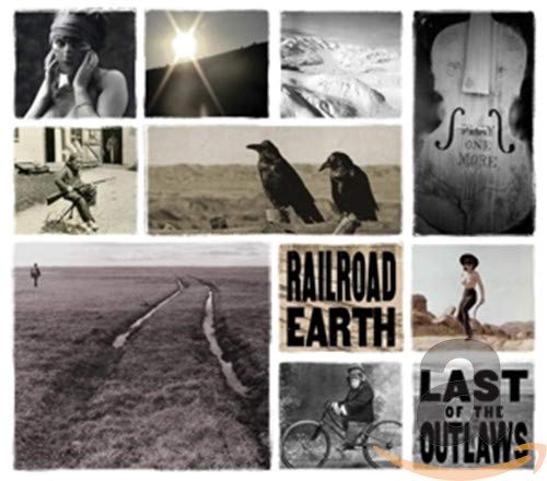 CD cover for Railroad Earth’s “Last of the Outlaws” with collage imagery.