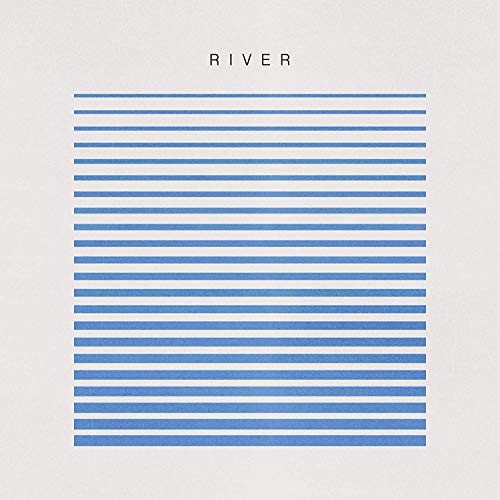 Album cover for Rain Phoenix’s “River” featuring blue striped design.