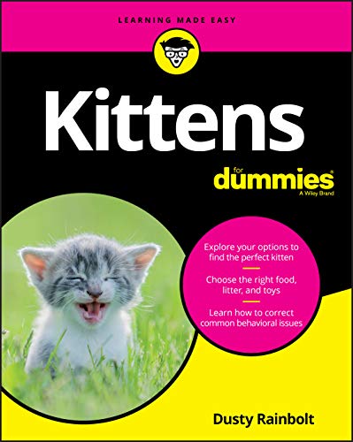 Book cover for Kittens for Dummies featuring a gray and white kitten in grass.