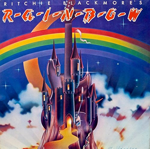 Rainbow album cover featuring a colorful rainbow over a fairytale castle.