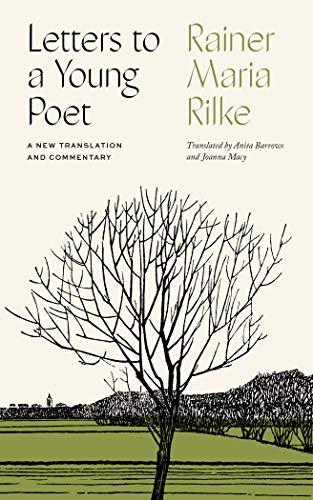 Book cover: "Letters to a Young Poet" with a tree illustration.