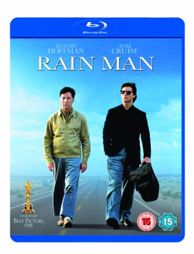 Rain Man" Blu-ray cover featuring Dustin Hoffman and Tom Cruise.