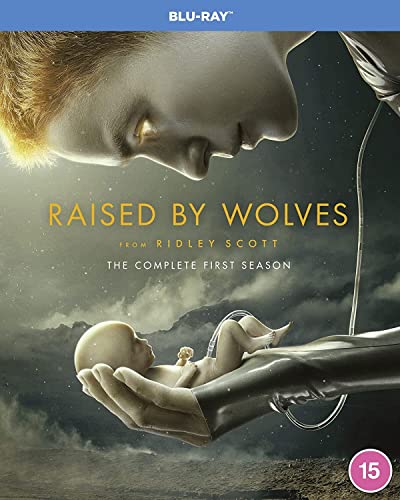 “Raised By Wolves” Season 1 Blu-ray cover with android and babies.