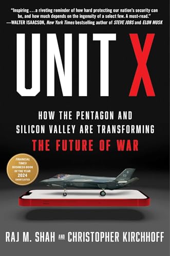 Book cover titled Unit X featuring a fighter jet resting on a smartphone.