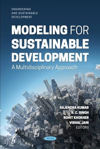 Book cover: “Modeling for Sustainable Development” with city skyline image.
