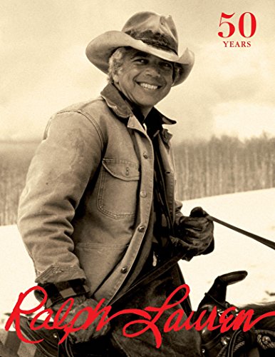 Ralph Lauren in a cowboy hat and jacket, celebrating 50 years.