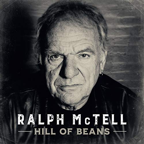 "Black and white album cover with Ralph McTell's portrait and 'Hill of Beans' text."