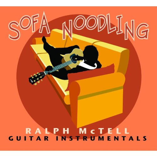 Album cover featuring a person lounging on a yellow sofa with an acoustic guitar.