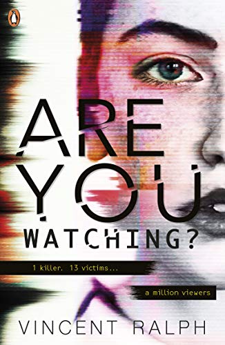 Book cover: close-up of an eye with distorted text, "Are You Watching?".