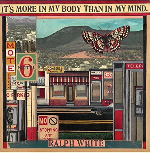 CD cover art: motel, butterfly, and city landscape collage by Ralph White.