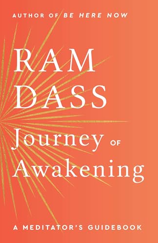 Book cover: "Journey of Awakening" by Ram Dass, with orange and white design.