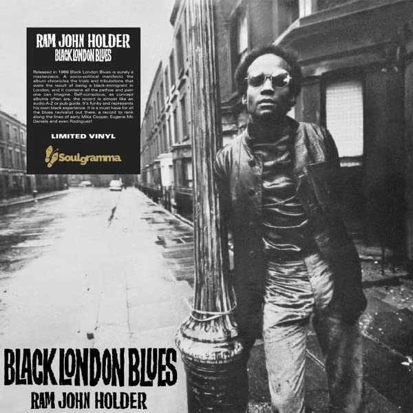 Black and white album cover featuring Ram John Holder in a suit.