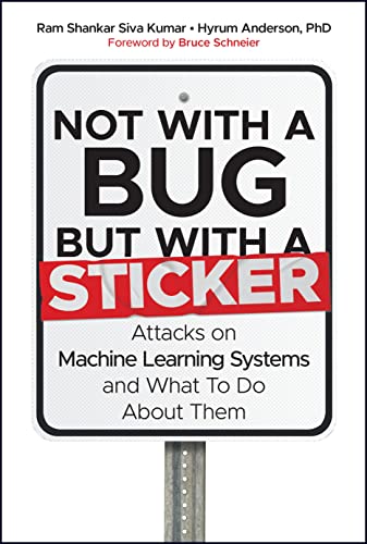 Book cover: "Not With A Bug But With A Sticker," about machine learning.
