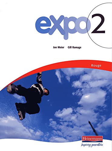 Textbook cover: "Expo 2 Rouge" with image of a person skateboarding.