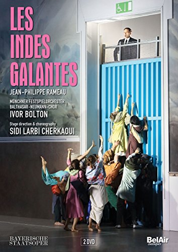 "DVD cover featuring a man on a balcony and dancing figures below."