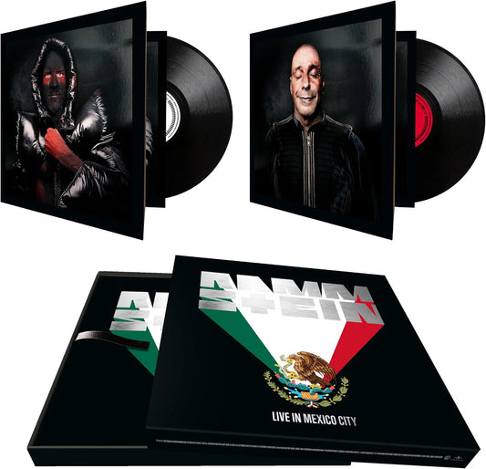 Rammstein vinyl album, featuring band members and Mexican flag design.