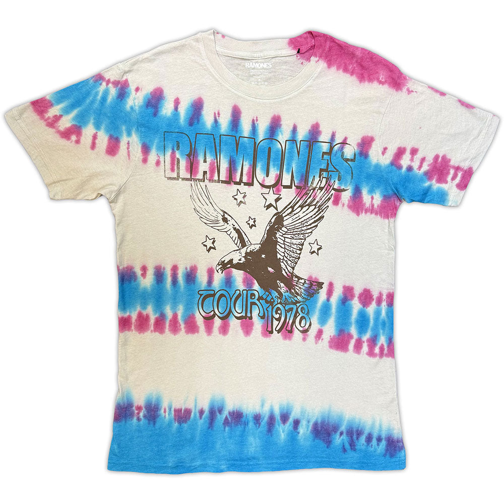 Ramones t-shirt, medium size, with faded eagle graphic in wash collection style.