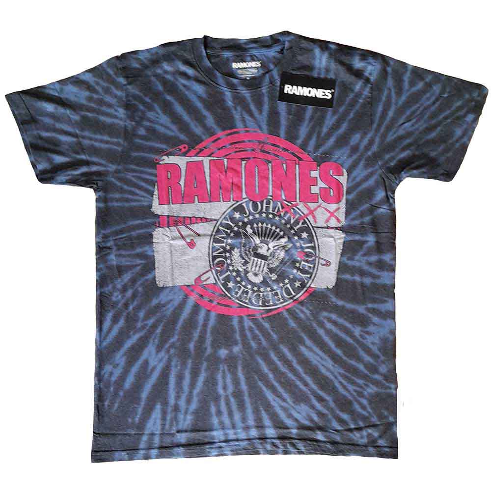 Washed black t-shirt with Ramones punk patch graphic, size X-Large.