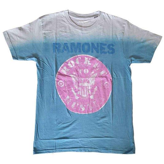 Ramones band t-shirt, “Rocket to Russia” album cover design, small size.