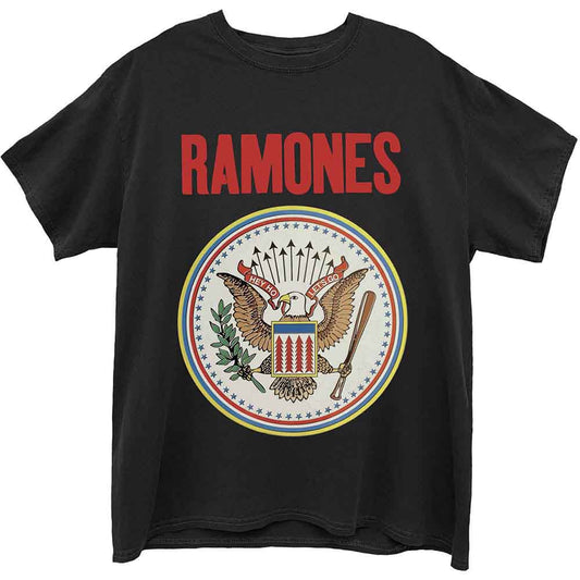 Black t-shirt featuring the Ramones logo and a full-color eagle seal graphic.