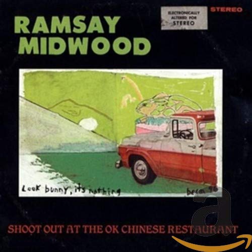 CD cover: "Ramsay Midwood - Shoot Out At The OK Chinese Restaurant" with painted car scene.
