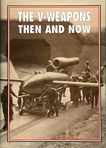 Soldiers moving a V-1 flying bomb on a cart in front of a bunker.