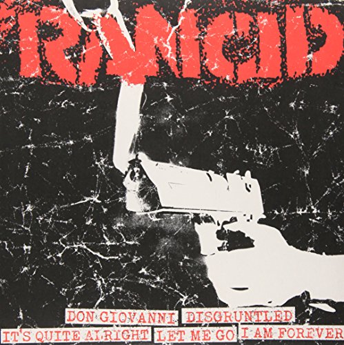 Rancid vinyl cover featuring a hand holding a gun against a distressed black background.