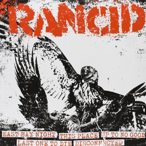 Rancid album cover featuring a black and white hawk in flight.