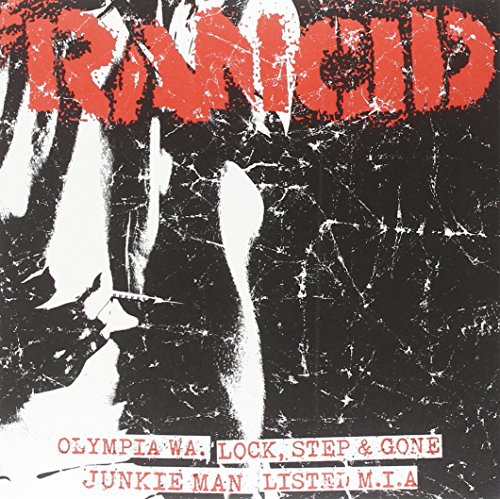 Rancid vinyl cover with red band name over a high-contrast black and white image.