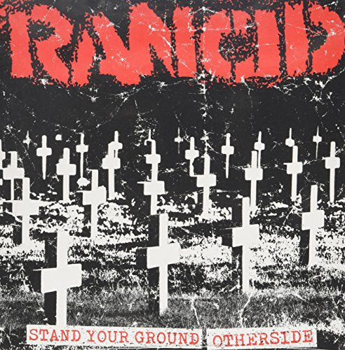 Rancid vinyl cover art featuring white crosses in a graveyard against a black background.