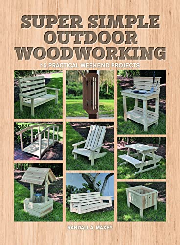 Book cover featuring photos of wooden outdoor furniture projects on a light wood background.