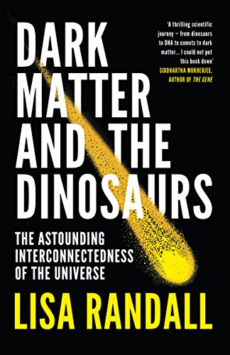 Book cover: "Dark Matter and the Dinosaurs" with a comet image.