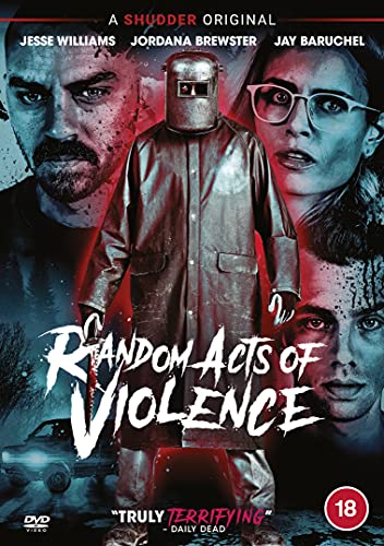 DVD cover for "Random Acts of Violence" with a man in a metal mask.