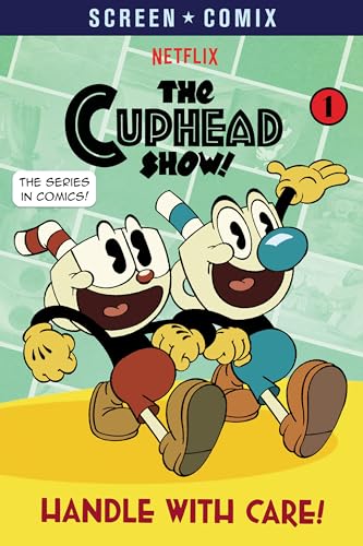 Cover of "Handle With Care" comic featuring Cuphead and Mugman.