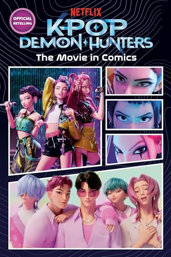 “KPop Demon Hunters” movie-in-comics cover featuring diverse characters in stylish outfits.
