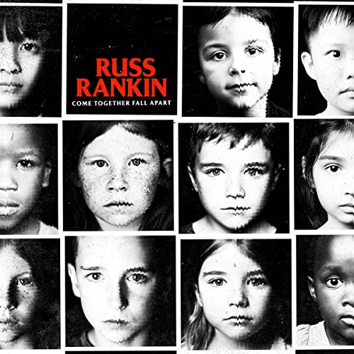 Black and white grid of 12 children's faces with red and white text overlay.