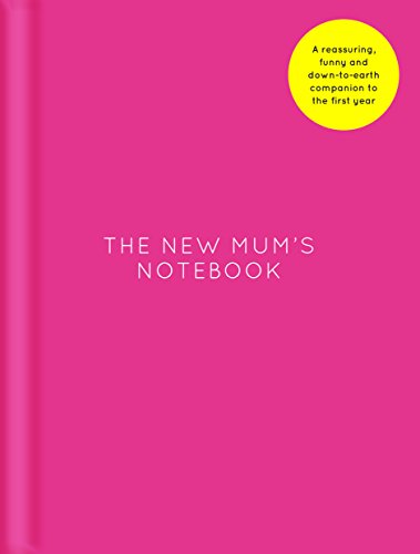 Bright pink notebook cover with white text: "The New Mum's Notebook".