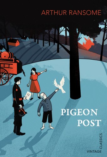 "Book cover illustration showing a boy releasing a white pigeon to two onlookers."