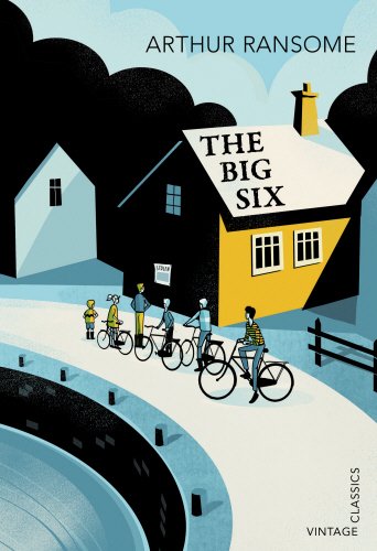 Book cover: "The Big Six" depicts children on bicycles near houses.