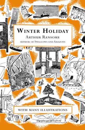 Book cover for Winter Holiday by Arthur Ransome featuring a collage of black-and-white illustrations.
