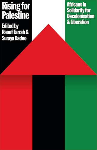 Book cover with Palestinian flag design and text: “Rising for Palestine.”