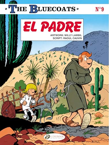 Comic book cover: a monk, child, and donkey in a desert landscape.